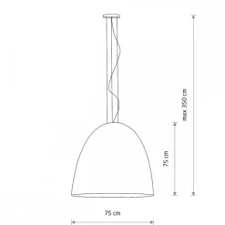 Lampa Wisząca EGG Biały Złoty Metalowy Klosz 1xE27 75cm