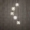 Lampa Wisząca ELENA Czarny Szklany Klosze 5xG9
