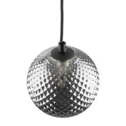 Lampa Wisząca ELENA Czarny Szklany Klosz 1xG9