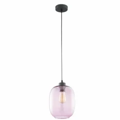 Lampa wisząca ELIO czarna klosz różowy 1xE27