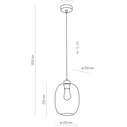 Lampa wisząca ELIO czarna klosz różowy 1xE27