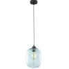 Lampa Wisząca ELIO Czarny Niebieski Szklany Klosz 1xE27