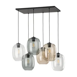 Lampa Wisząca ELIO Mix Szklane Klosze 6xE27 70cm