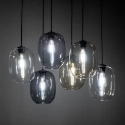 Lampa Wisząca ELIO Mix Szklane Klosze 6xE27 70cm