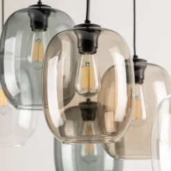 Lampa Wisząca ELIO Mix Szklane Klosze 6xE27 70cm