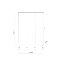 Lampa Wisząca ELIT Czarny Brązowy 4xGU10