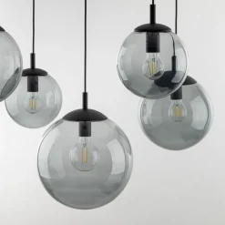 Lampa Wisząca ESME Grafitowy Szklane Klosze 6xE27