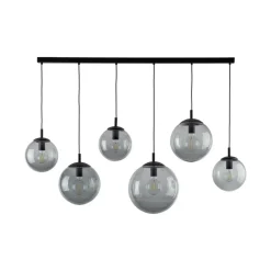 Lampa Wisząca ESME Grafitowy Szklane Klosze 6xE27 130cm
