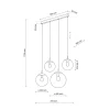 Lampa Wisząca ESME Mix Szklane Klosze 4xE27 87cm