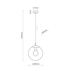 Lampa Wisząca ESME Transparentny Szklany Klosz 1xE27 30 cm