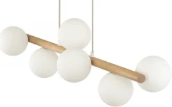 Lampa Wisząca ESTERA Brązowy Biały Szklane Klosze 7xG9