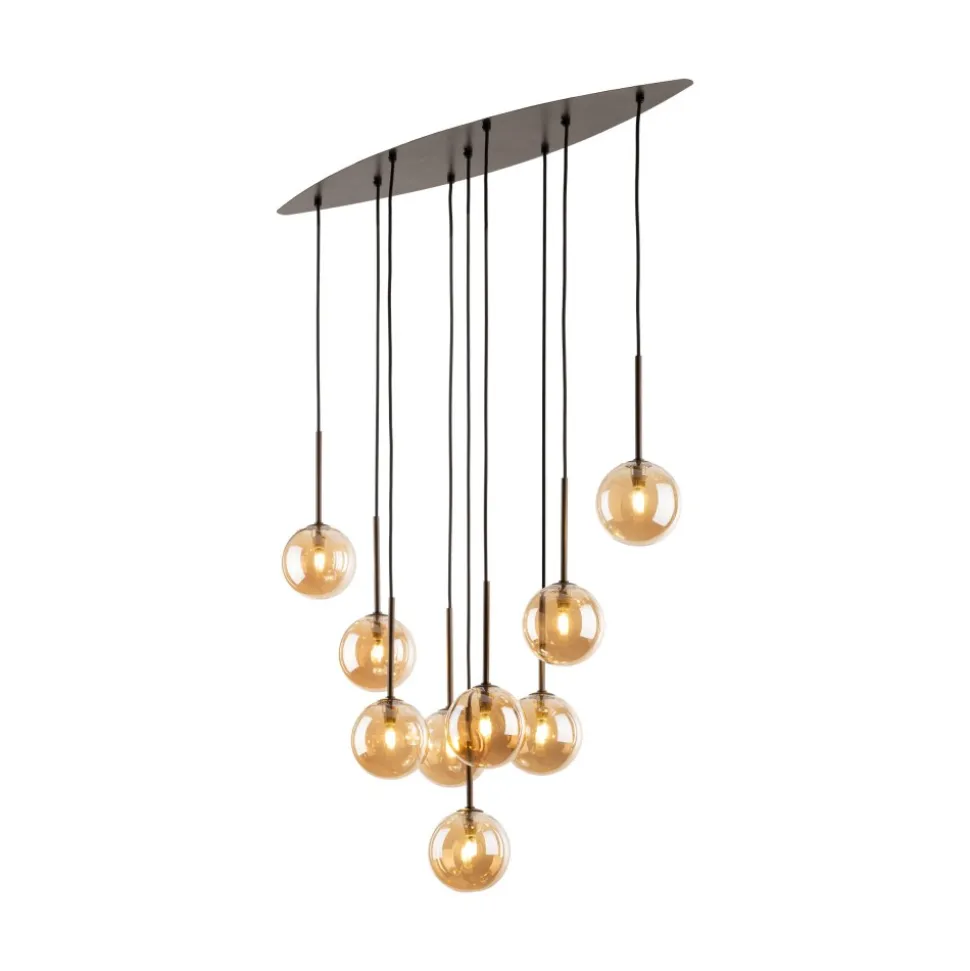 Lampa Wisząca ESTERA Brązowy Szklane Klosze 9xG9