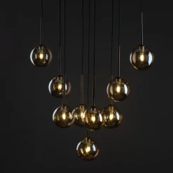 Lampa Wisząca ESTERA Brązowy Szklane Klosze 9xG9