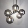 Lampa Wisząca ESTERA Czarny Grafitowy Szklane Klosze 5xG9