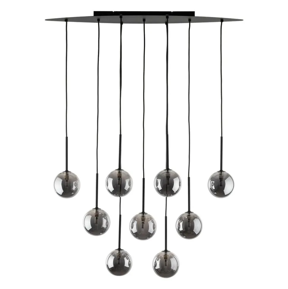 Lampa Wisząca ESTERA Czarny Grafitowy Szklane Klosze 9xG9