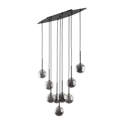 Lampa Wisząca ESTERA Czarny Grafitowy Szklane Klosze 9xG9