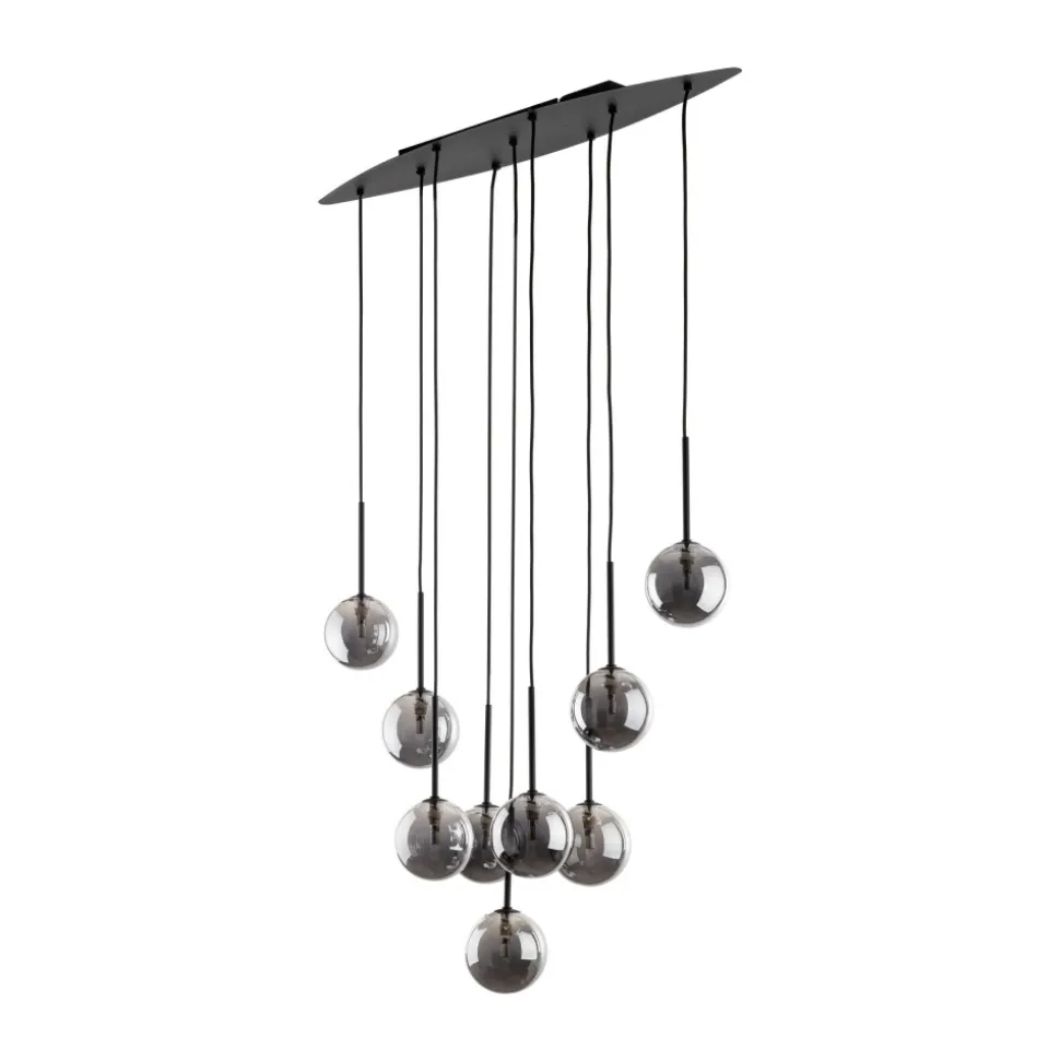 Lampa Wisząca ESTERA Czarny Grafitowy Szklane Klosze 9xG9