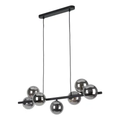 Lampa Wisząca ESTERA Czarny Grafitowy Szklane Klosze 7xG9