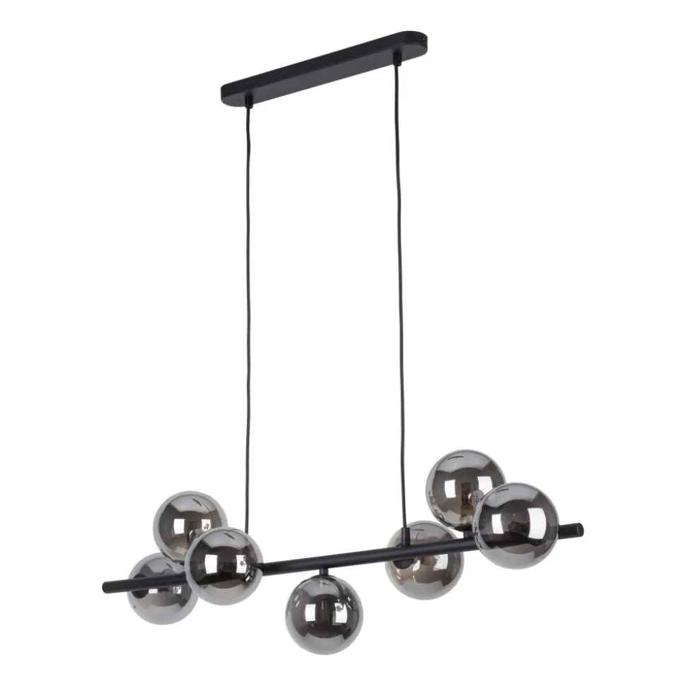 Lampa Wisząca ESTERA Czarny Grafitowy Szklane Klosze 7xG9