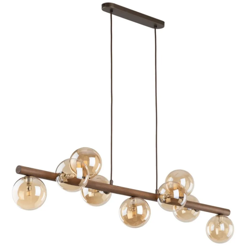 Lampa wisząca ESTERA WOOD brązowa orzech 9xG9