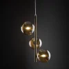 Lampa Wisząca ESTERA Złoty Szklane Klosze 3xG9