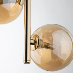 Lampa Wisząca ESTERA Złoty Szklane Klosze 3xG9