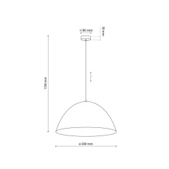 Lampa Wisząca FARO Beżowy Metalowy Klosz 1xE27 50cm