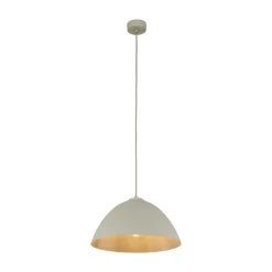 Lampa Wisząca FARO Beżowy Metalowy Klosz 1xE27 34cm