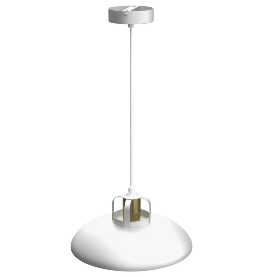 Lampa Wisząca FELIX Biały Złoty Metalowy Klosz 1xE27 29cm