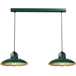 Lampa Wisząca FELIX Zielony Złoty Metalowe Klosze 2xE27 75x90cm