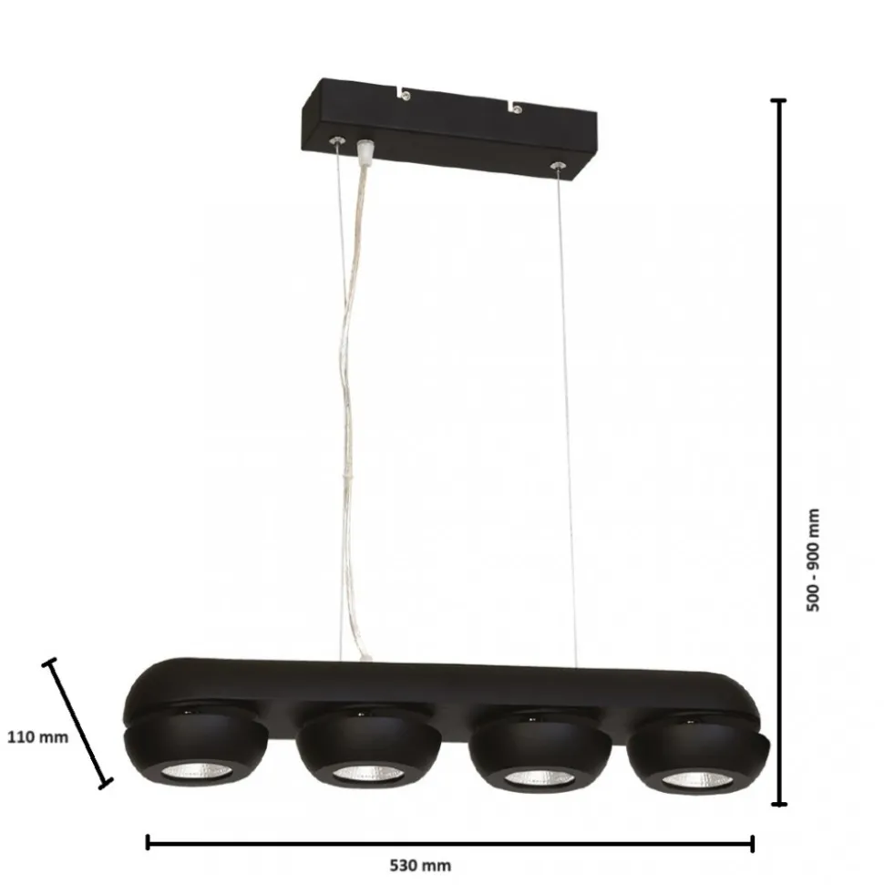 Lampa Wisząca FLARE Czarny 40W LED