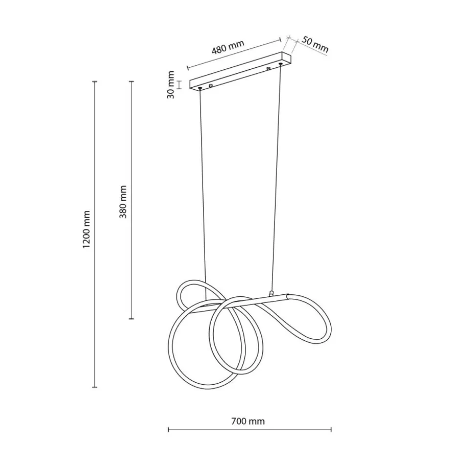 Lampa wisząca FLEXI czarna 1xLED 36W 4000K