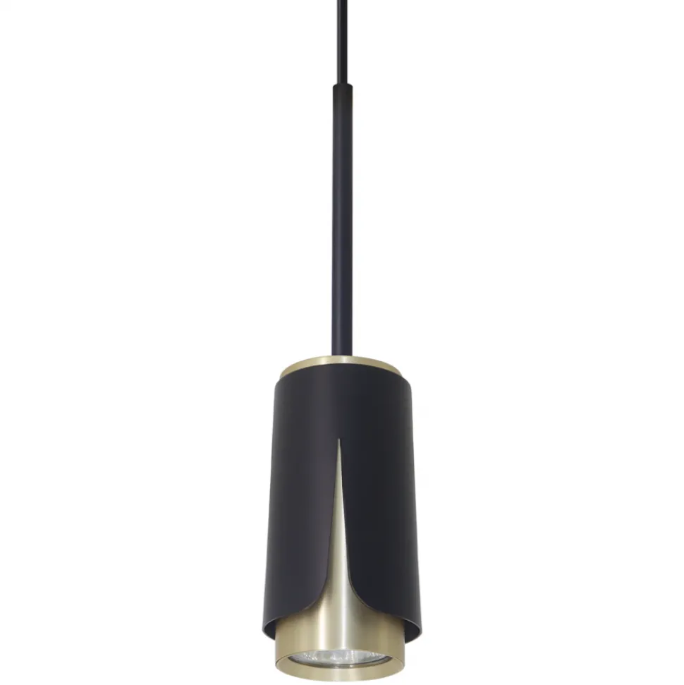 Lampa Wisząca FLOWER Czarny Złoty 1xGU10 7cm