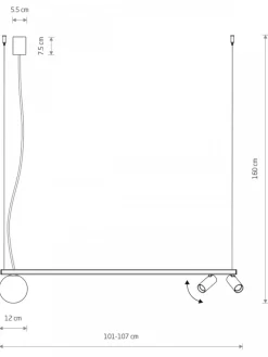 Lampa wisząca FOURTY biała 2xGU10 1xG9