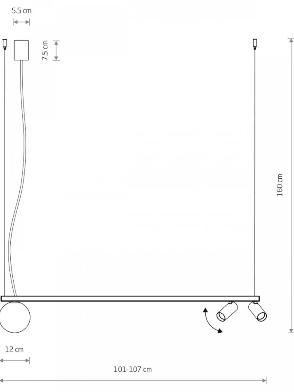 Lampa wisząca FOURTY biała 2xGU10 1xG9