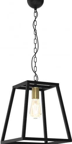 Lampa Wisząca FRAME Czarny Złoty 1xE27 30cm