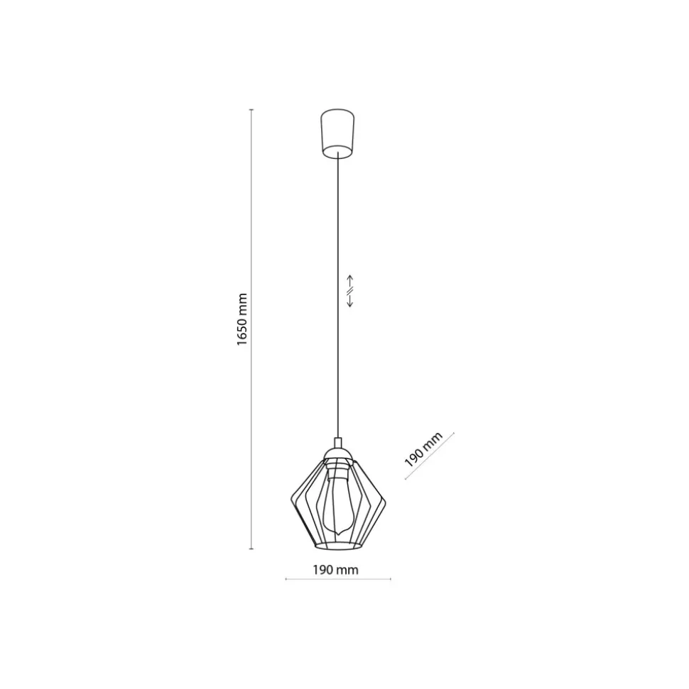 Lampa Wisząca GALAXY Czarny Metalowy Klosz 1xE27 18,5cm
