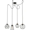 Lampa Wisząca GALAXY Czarny Pająk Metalowe Klosze 4xE27