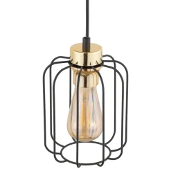 Lampa Wisząca GALAXY NEW Czarny Złoty Metalowy Klosz 1xE27
