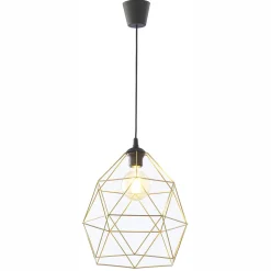 Lampa wisząca GALAXY XL czarna klosz złoty 1xE27