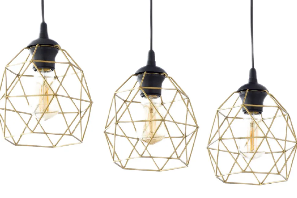 Lampa Wisząca GALAXY Złoty Czarny Metalowe Klosze 3xE27