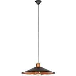 Lampa Wisząca GARRET Miedziany Czarny Metalowy Klosz 1xE27 50cm