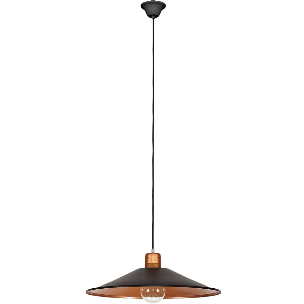 Lampa Wisząca GARRET Miedziany Czarny Metalowy Klosz 1xE27 50cm