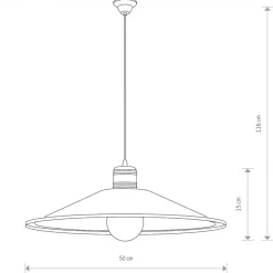 Lampa Wisząca GARRET Miedziany Czarny Metalowy Klosz 1xE27 50cm