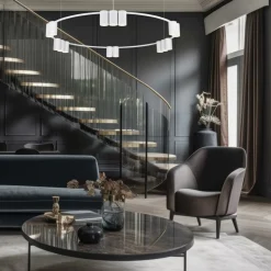 Lampa Wisząca GENESIS Koło Biały 15xGU10 100cm