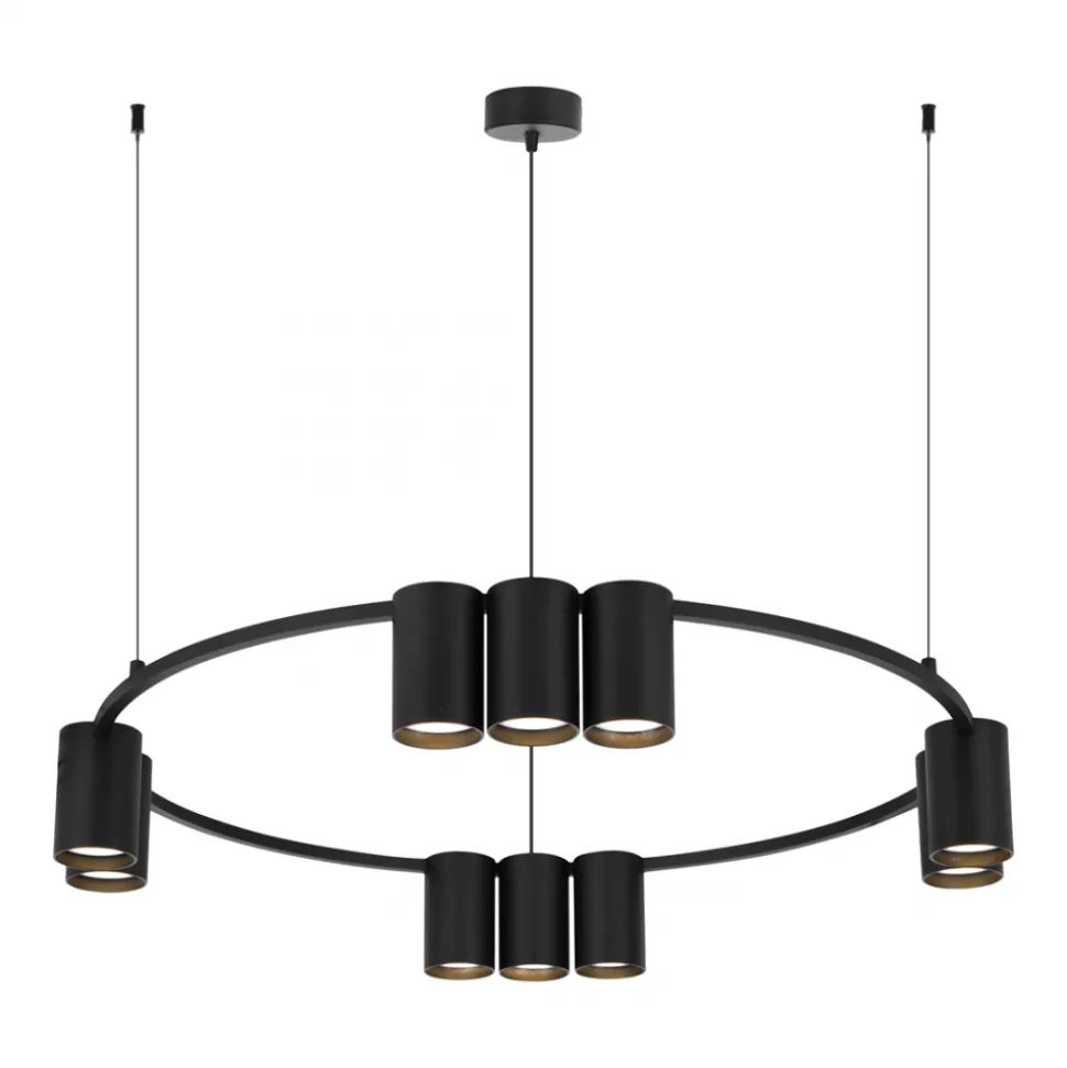 Lampa Wisząca GENESIS Koło Czarny 10xGU10 60cm