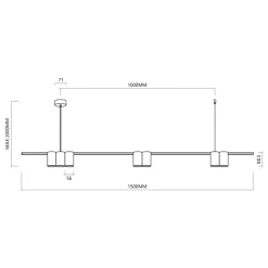 Lampa Wisząca GENESIS Listwa Biały 7xGU10