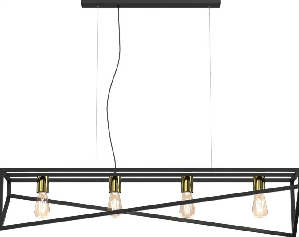 Lampa Wisząca GOTE Czarny Złoty 4xE27