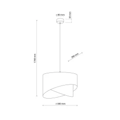 Lampa Wisząca GRANT Czarny Złoty Abażur 1xE27 38cm