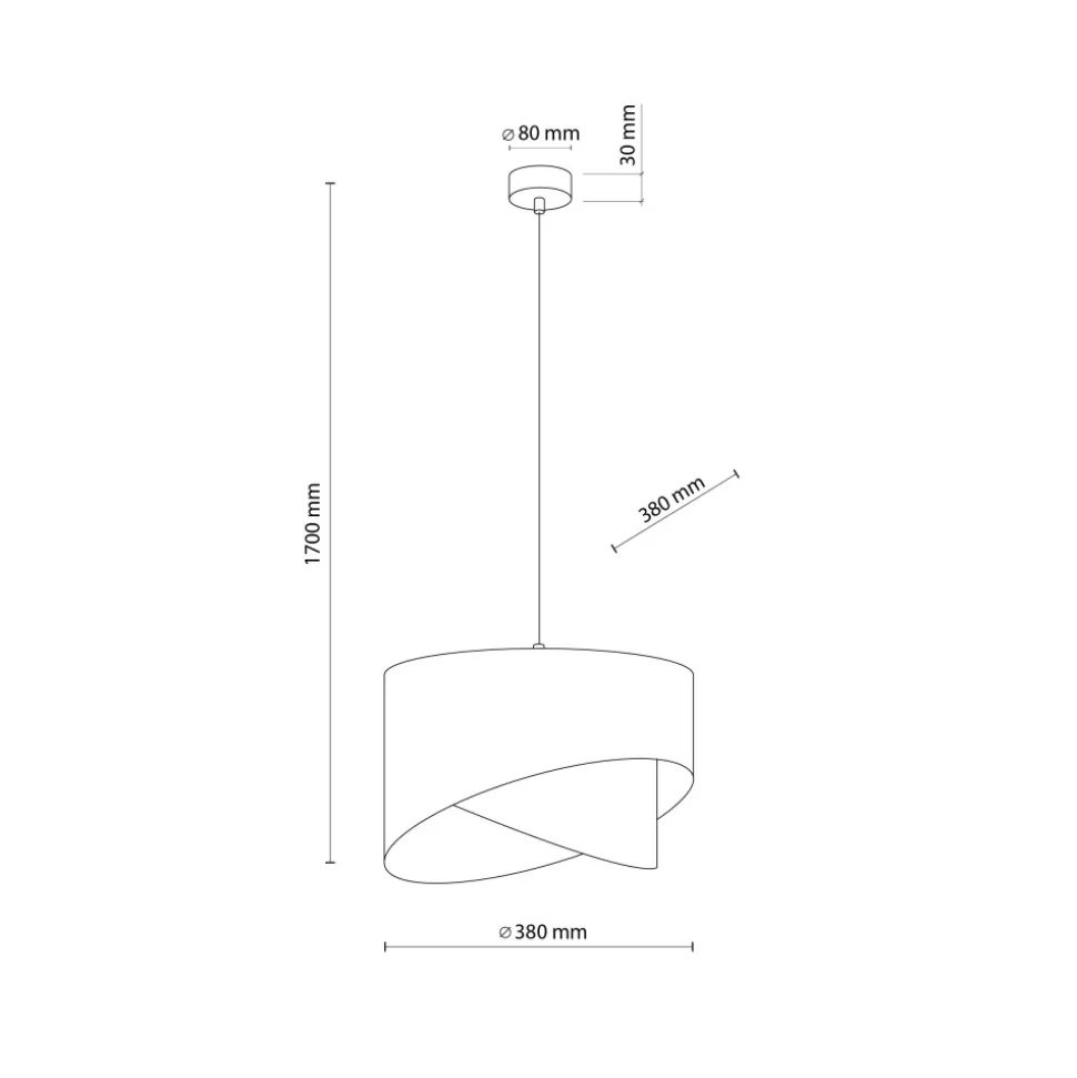 Lampa Wisząca GRANT Czarny Złoty Abażur 1xE27 38cm